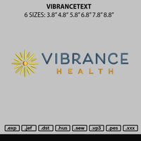 Vibrancetext Embroidery File 6 sizes