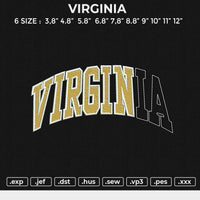 VIRGINIA Embroidery File 6 size