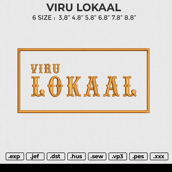 VIRU LOKAAL Embroidery File 6 size