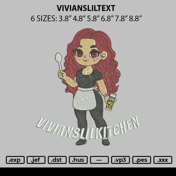 Viviansliltext Embroidery File 6 sizes