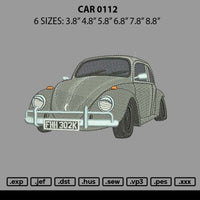 Car 0112a Embroidery File 6 sizes