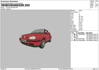 Red Car 2505 Embroidery File 6 sizes