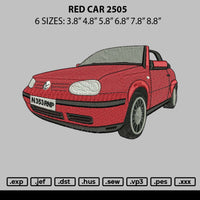 Red Car 2505 Embroidery File 6 sizes
