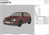 VW Golf Embroidery File 6 size