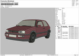 VW Golf Embroidery File 6 size