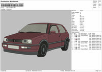 VW Golf Embroidery File 6 size
