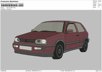 VW Golf Embroidery File 6 size