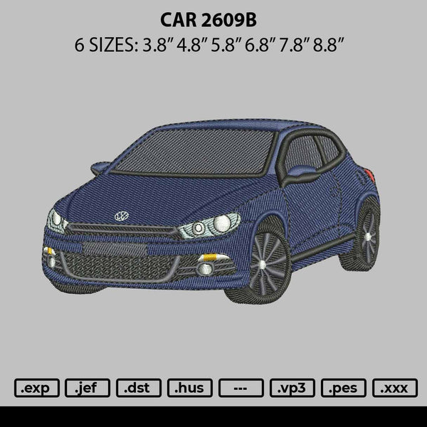 Car 2609b Embroidery File 6 sizes