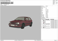 VW Golf MK3 Embroidery File