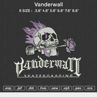 Vanderwall Embroidery File 6 size