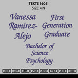 Texts 1605 Embroidery File 6 sizes