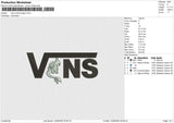 Vans white dragon Embroidery File 6 size