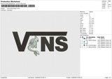 Vans white dragon Embroidery File 6 size