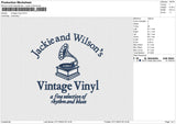 Vintage Vinyl Embroidery File 6 sizes