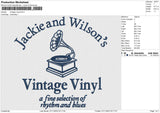 Vintage Vinyl Embroidery File 6 sizes