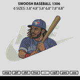 Swoosh Baseball 1306 Embroidery File 6 sizes