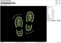 Walk Text Embroidery File 6 sizes