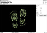 Walk Text Embroidery File 6 sizes