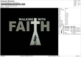 Faith Text Embroidery File 6 sizes