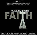 Faith Text Embroidery File 6 sizes