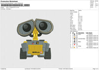 WALL-E REALISTIC Embroidery File 6 size