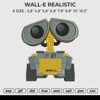 WALL-E REALISTIC Embroidery File 6 size