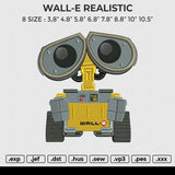 WALL-E REALISTIC Embroidery File 6 size