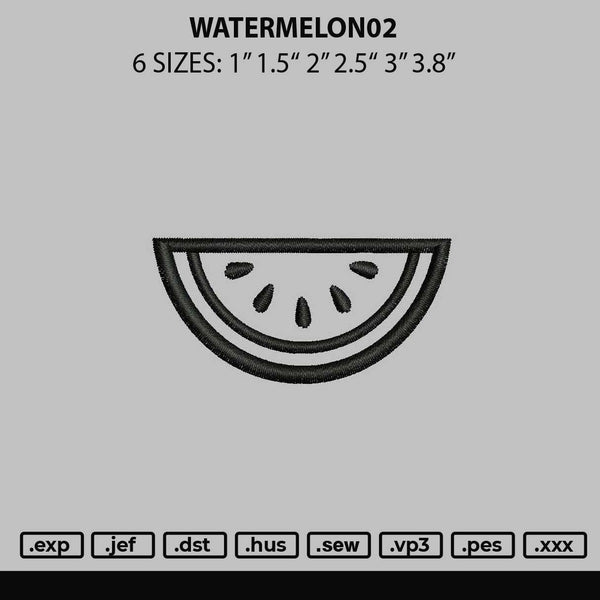 Watermelon02 Embroidery File 6 sizes