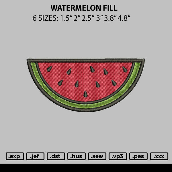 Watermelon Fill Embroidery File 6 sizes