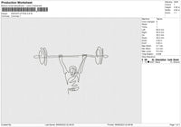 WEIGHTLIFTING Embroidery File 6 size