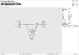 WEIGHTLIFTING Embroidery File 6 size