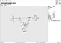 WEIGHTLIFTING Embroidery File 6 size