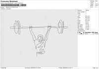 WEIGHTLIFTING Embroidery File 6 size