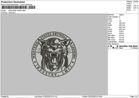Tigercircle 02 Embroidery File 6 sizes