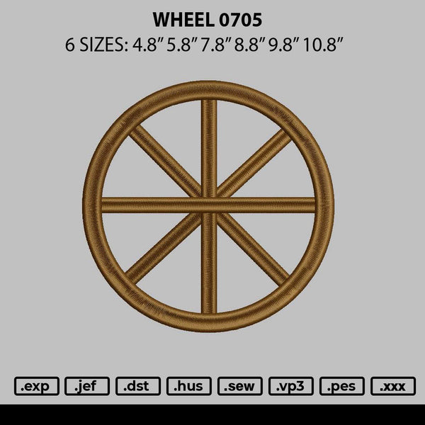Wheel 0705 Embroidery File 6 sizes