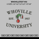 Whovilletext V03 Embroidery File 6 sizes