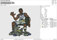 WOLVES PLAYER Embroidery File 6 size