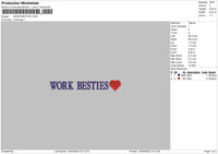 Work Text Embroidery File 6 sizes