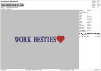 Work Text Embroidery File 6 sizes