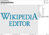 Wikipedia editor Embroidery File 6 size