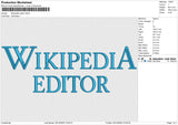 Wikipedia editor Embroidery File 6 size