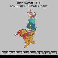 Winnie Xmas 1311 Embroidery File 6 sizes