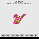W puff Embroidery File 6 size