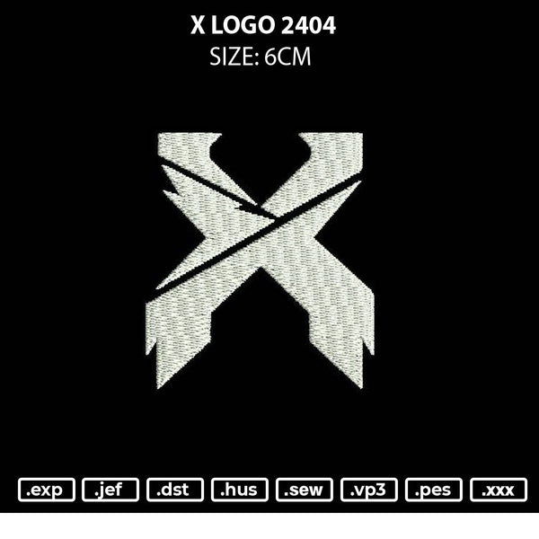 X Logo 6cm Embroidery File 6 sizes