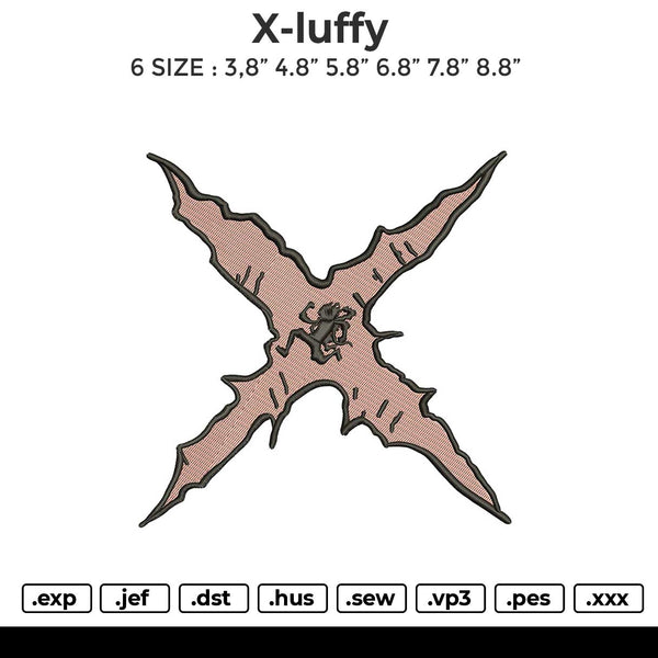 X-luffy Embroidery File 6 size