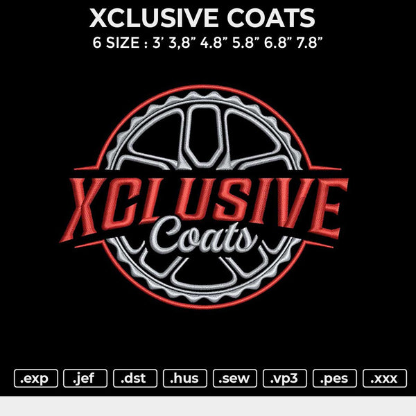 XCLUSIVE COATS Embroidery File 6 size