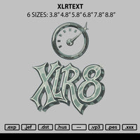 Xlrtext Embroidery File 6 sizes