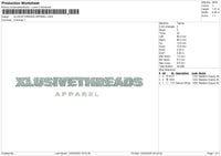 XLUSIVETHREADS APPAREL Embroidery File 6 size