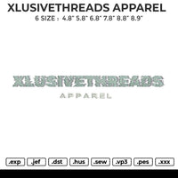 XLUSIVETHREADS APPAREL Embroidery File 6 size