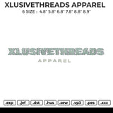 XLUSIVETHREADS APPAREL Embroidery File 6 size